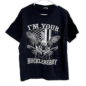 Y2K I'm Your Huckleberry Tombstone Doc Holliday Cowboy Eagle Flag Shirt Size L